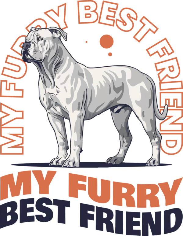 Dogo argentino inside a sentence in a frame design