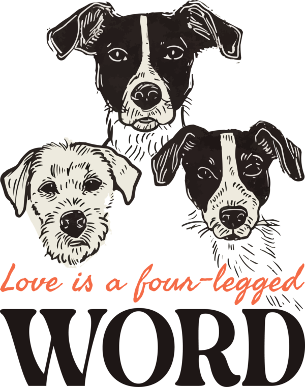 Dogs faces overlaid in a canine phrase design