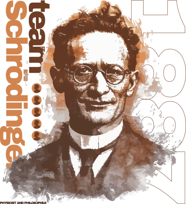 Erwin Schrödinger in a vintage effect design