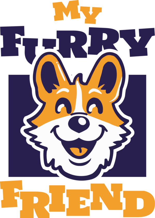 Face of a happy puppy with a phrase design