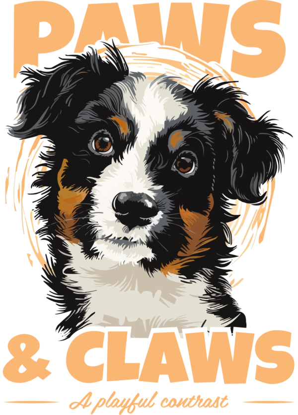 Face of a small border collie design