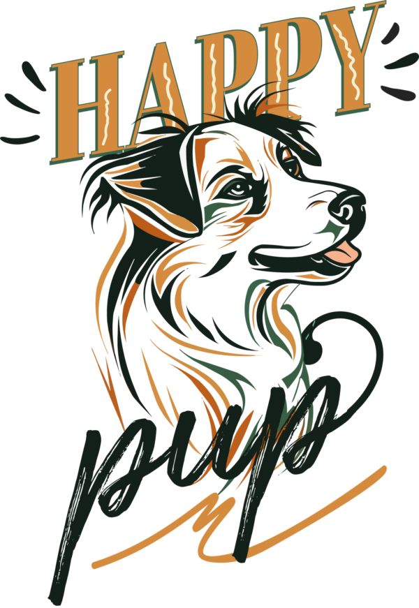 Hand drawn minimalist dog in various colors design