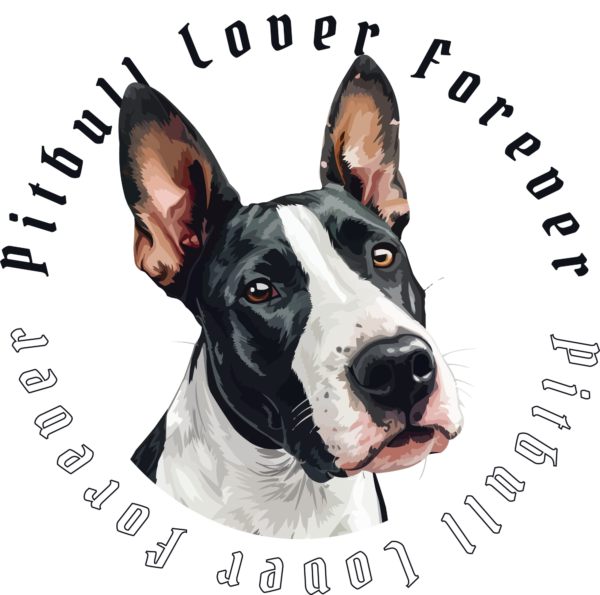 White pitbull with black spots design