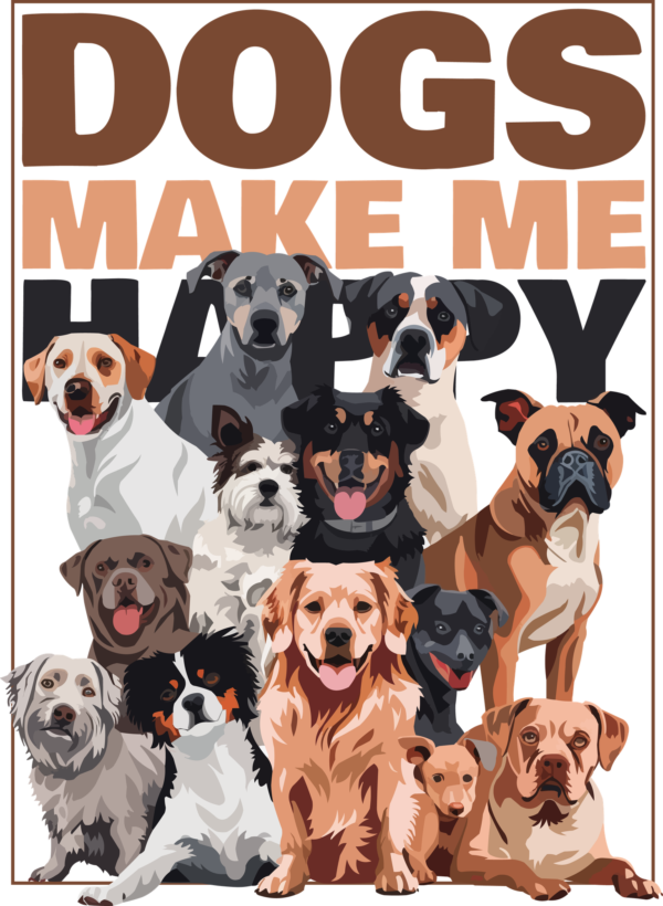 Dog breed group gathered for a photo design