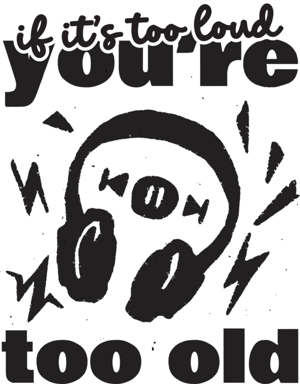 Important musical items in drawn style and black with phrase design