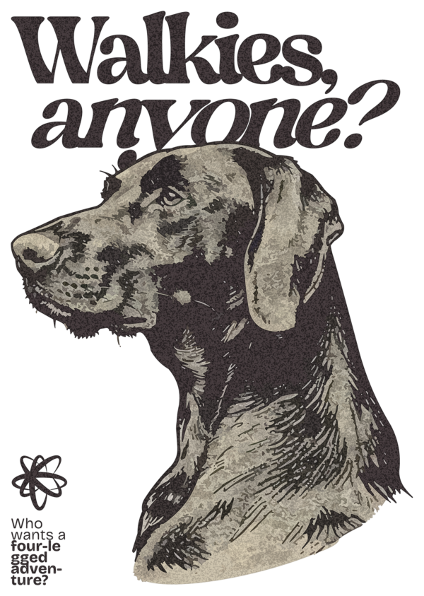 Labrador face in vintage style design