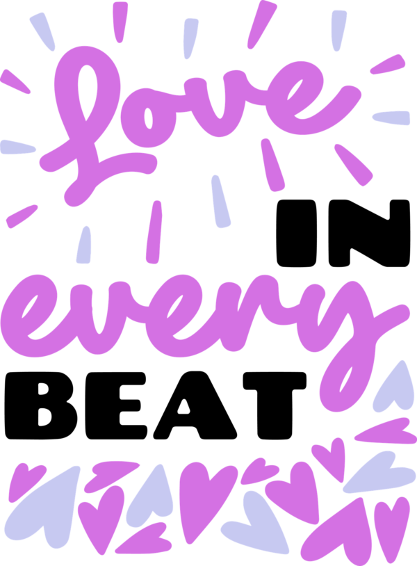 Love phrase in pink and black tones with sparkles and hearts in a vertical design design