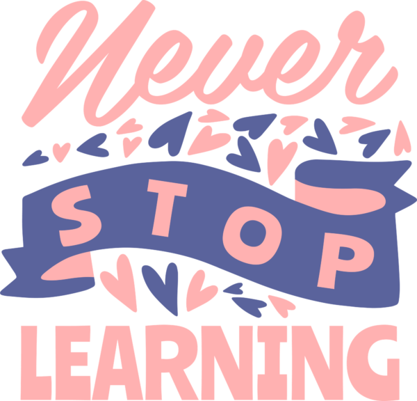 Motivational phrase decorated with hearts and ribbon in pink and purple tones design