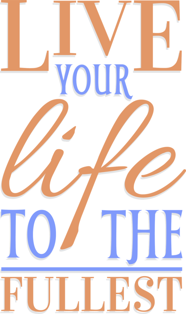 Motivational phrase in serif handwriting font vertical style blue and orange design