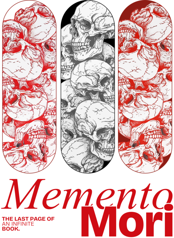 Skulls stacked inside a vertical box design