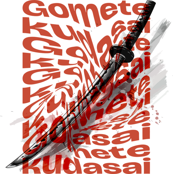 Sword samurai distorting the text design