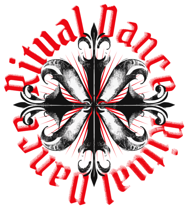 A tribal in the center of a design with a circular phrase with embossed effect design