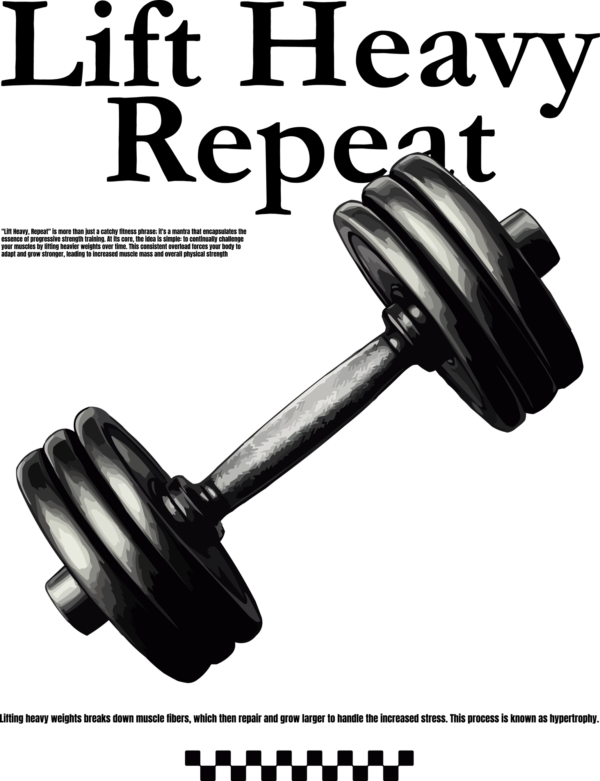 Dumbbells in 3d effect with a gym quote design