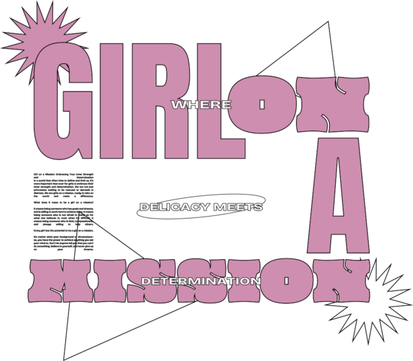 Geometric shapes decorating a girly phrase in pink design