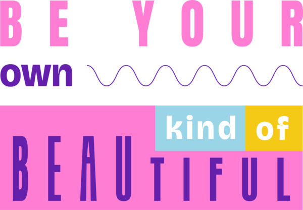 Girly phrase decorated with girly geometric elements design