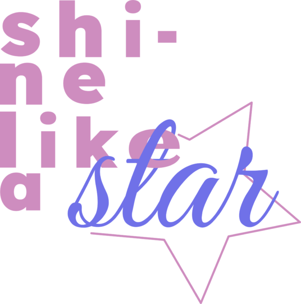 Girly phrase in a lined phrase decorated with a star design