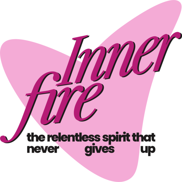 Girly phrase in a serif font overlaid on a heart design