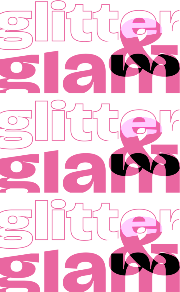 Girly phrase with double tone effect in vertical design