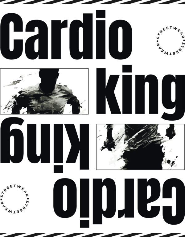 Gym phrase with a mirror effect and an illustration with a grunge effect design