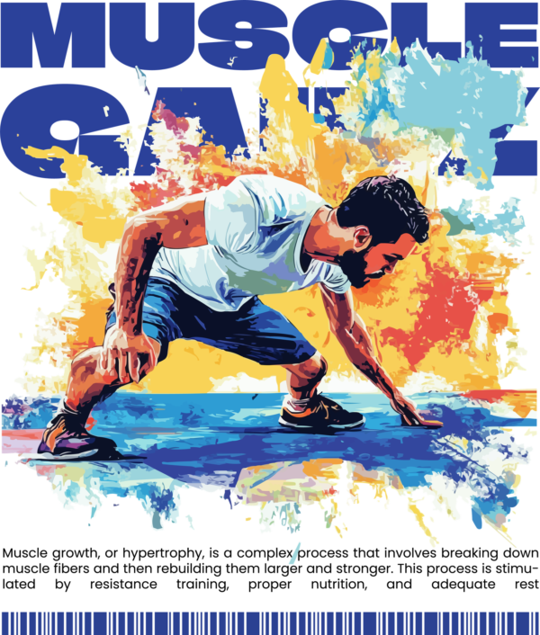 Illustration of a man exercising with a gym phrase design