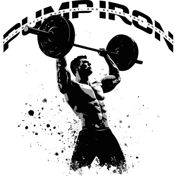 Man lifting a crossfit style barbell with an arched phrase design