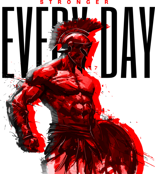 Spartan very strong holding a shield and wearing a helmet design