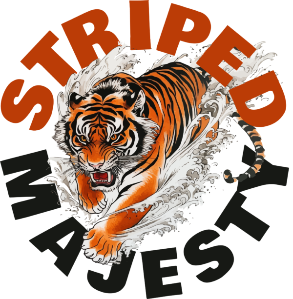 Tiger inside a phrase in circular effect design