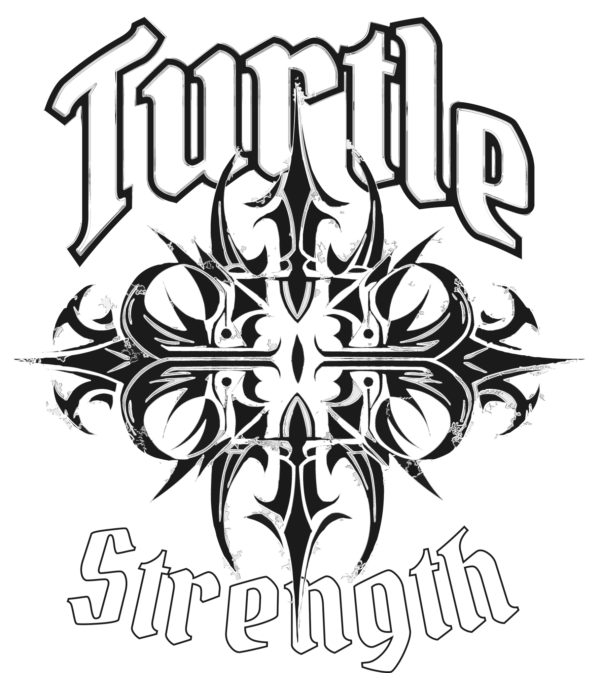 Tribal in black and white with a chrome effect decorated with a phrase design