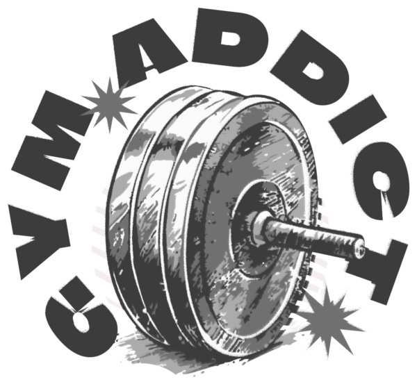 Weight plate on a gym bar with a phrase in circular effect design