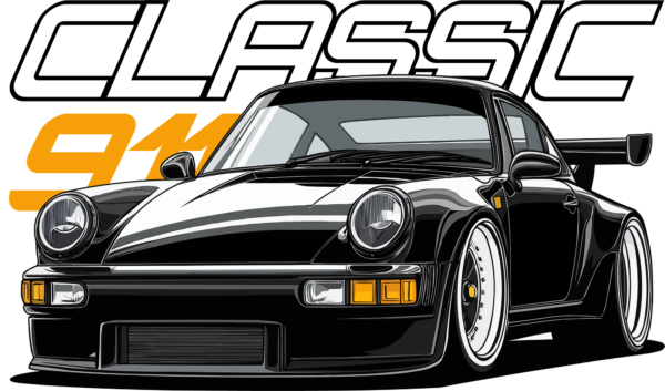 A customized sporty and classic german car in black tone design