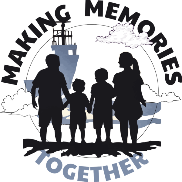 A design that includes an inspiring phrase and the silhouette of a small family design