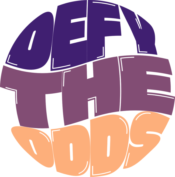 A design with a phrase in display font effect in circle design