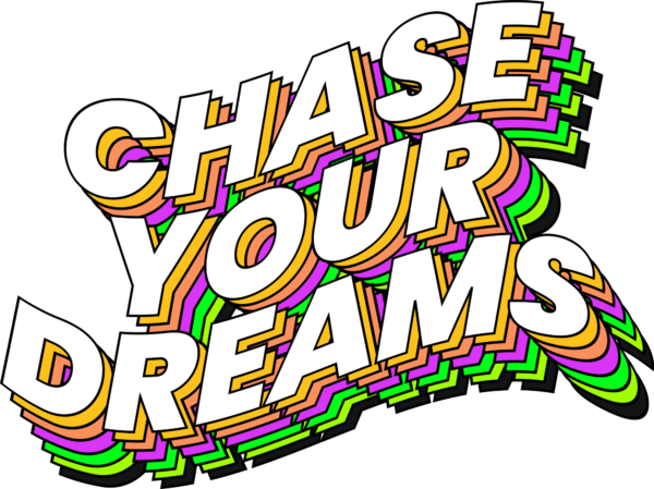 A wave effect phrase that repeats with different colors design