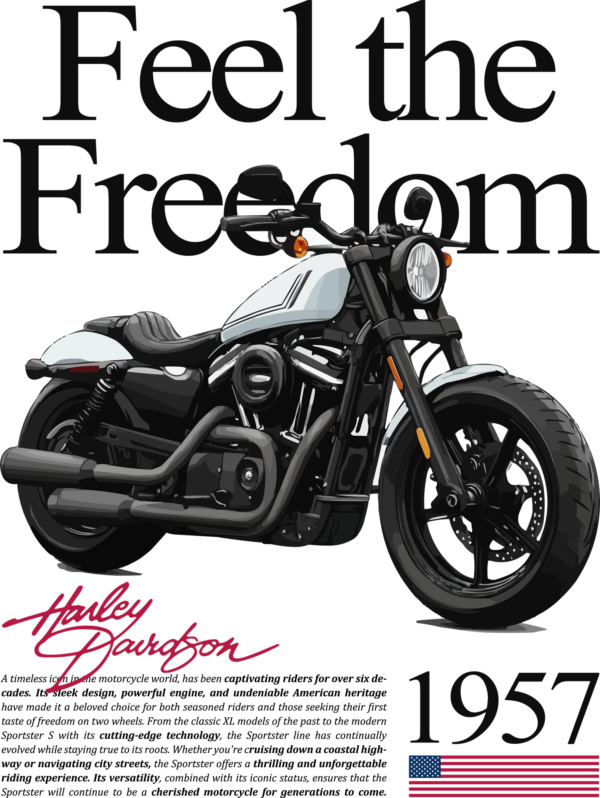 Classic motorcycle with style and freedom the road is your canvas design