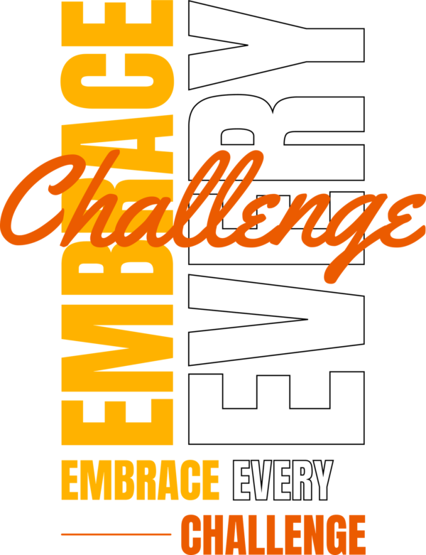 Inspirational phrase in vertical format in display font design