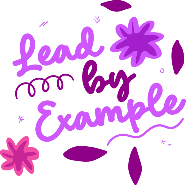 Inspirational phrase with flowers in pink and purple tones design