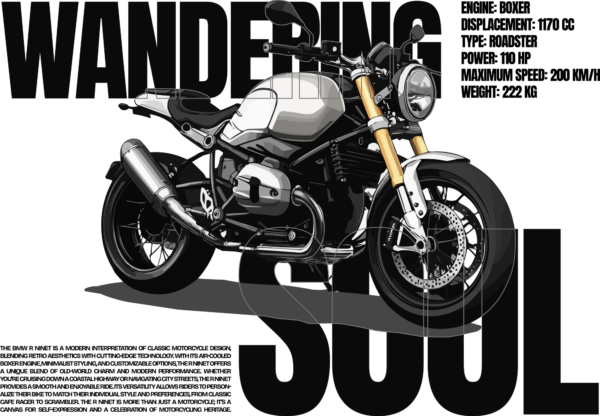 Semi sport motorcycle intertwined with a phrase design