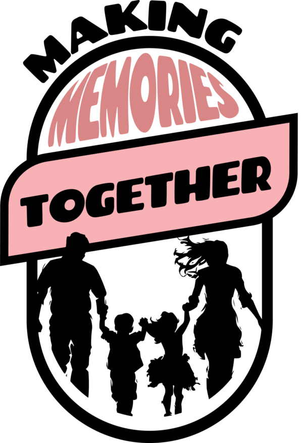 Silhouette of parents holding hands with their babies design