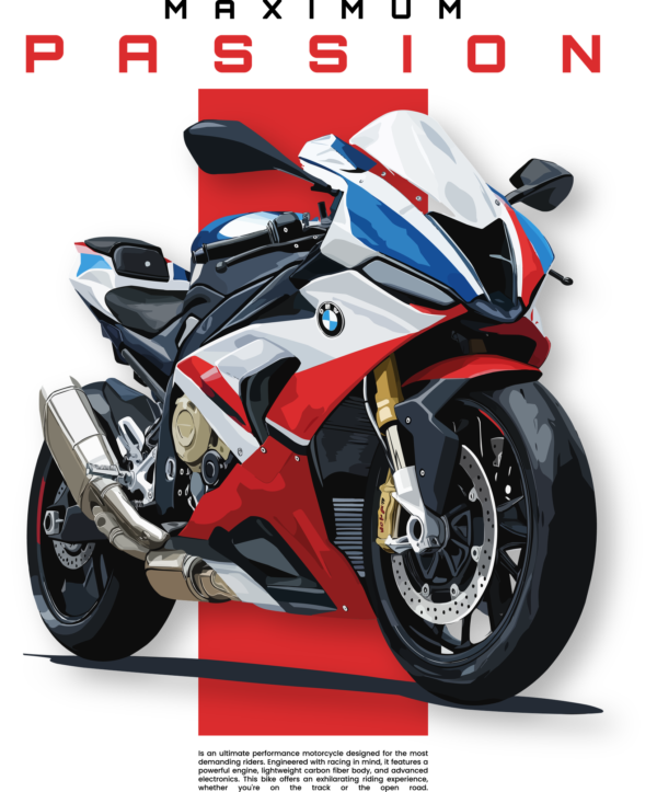 Sport motorbike on red background design