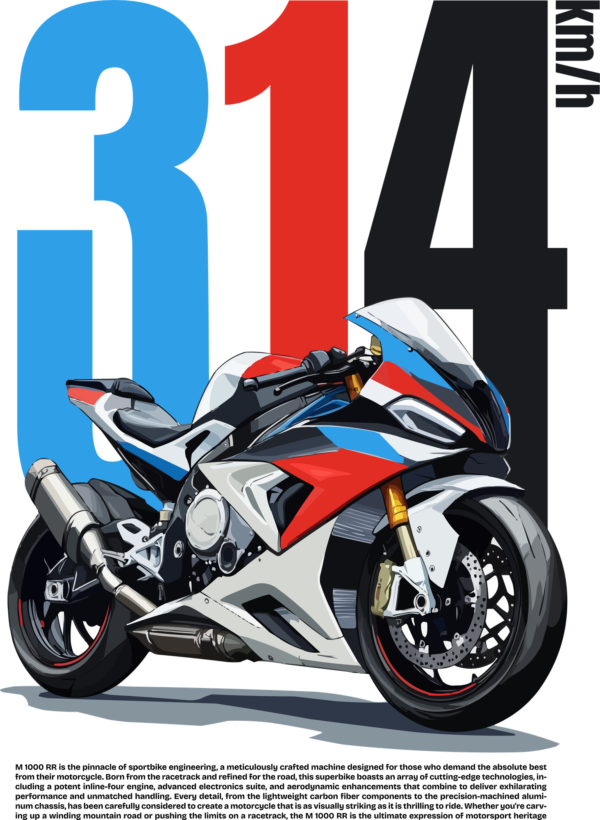 Super sport motorcycle overlaid on text with variable effect in multicolor design