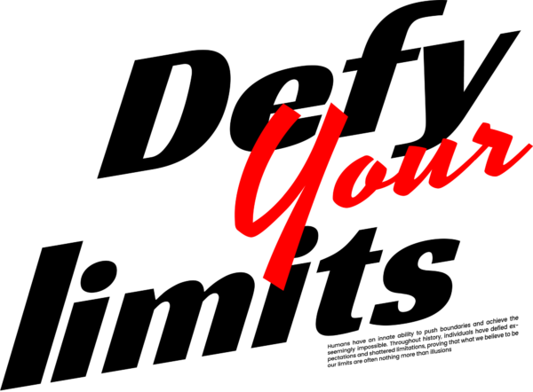 Typographic phrase with tilt effect in black and red tone design