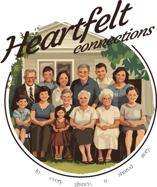 Large family together posing for a family photo design