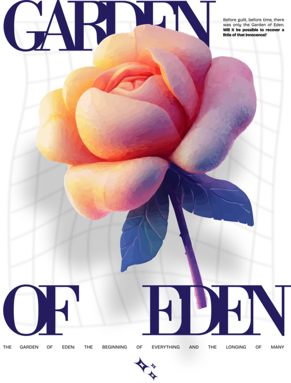 3d flower intertwined with inspirational phrase design