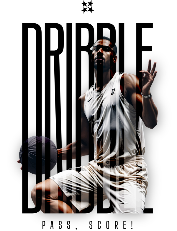 Realistic illustration basketball player double exposure design