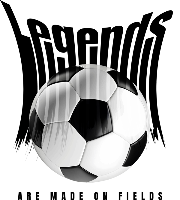 Soccer ball in black and white tones with variable font design