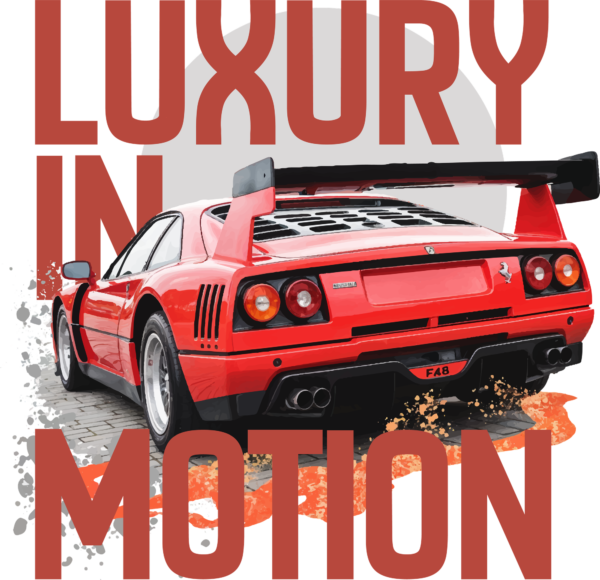 Luxury car with a phrase that combines design