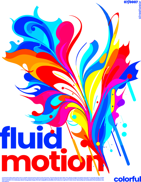 A design with mixed paint in neon colors design