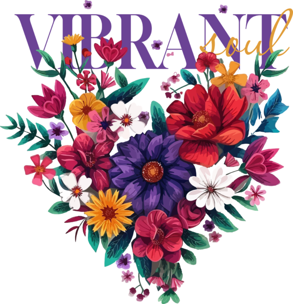 A heart in floral style as well as having a text phrase design