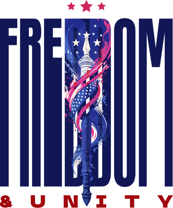 Cane wrapped in the united states flag in blue and red tones design