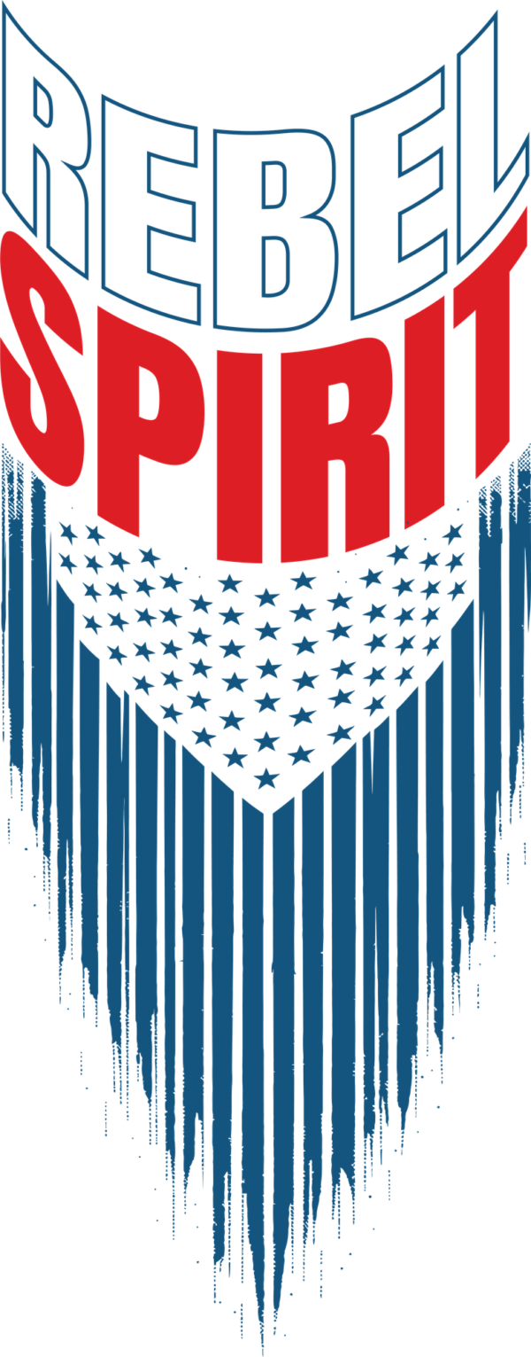 Patriotic elements with an inspiring phrase in blue and red tones design